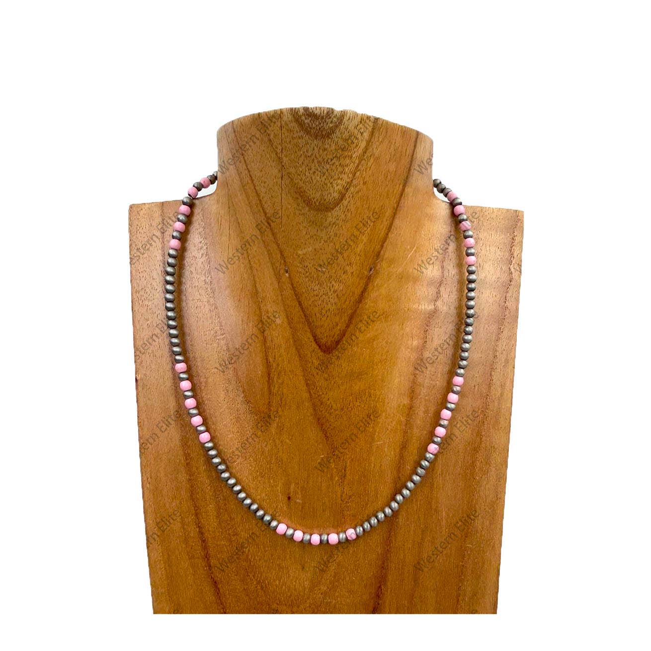 16” Navajo Pearls w/ Pink Beads