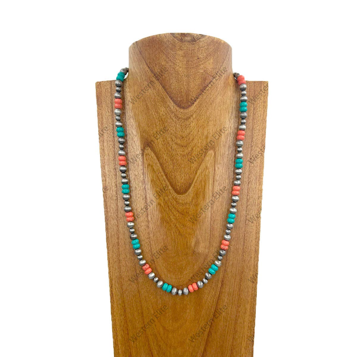 Orange & Turquoise Stone Necklace