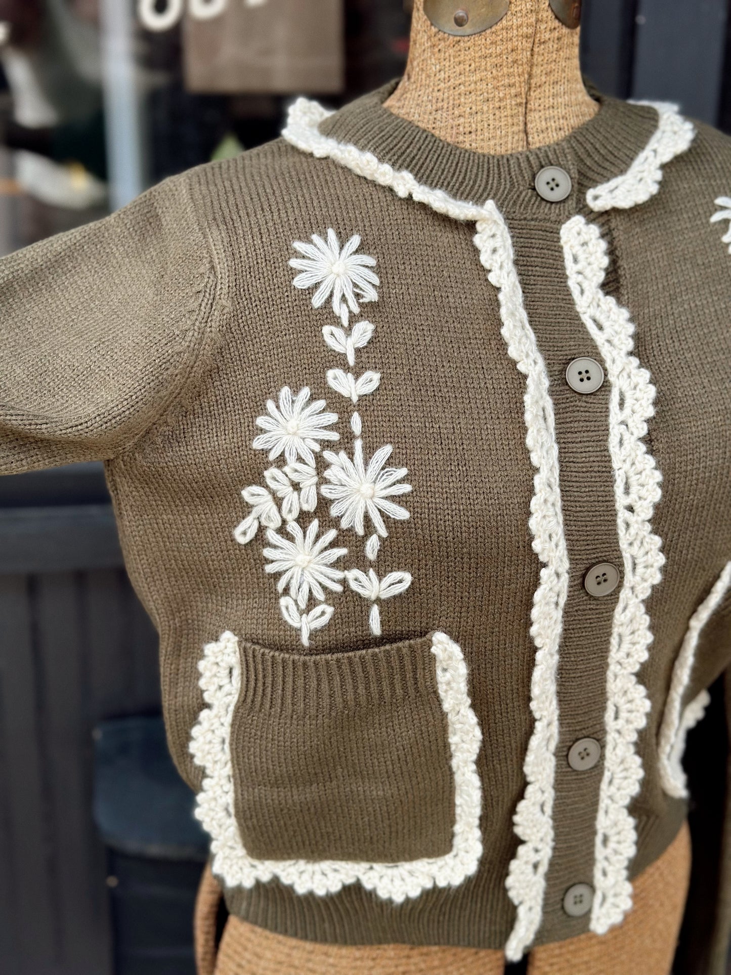 Daisy Trim Cardigan