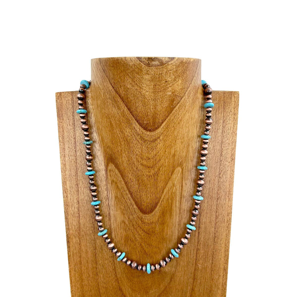 21” Navajo Pearls w/ Copper & Turq Stones