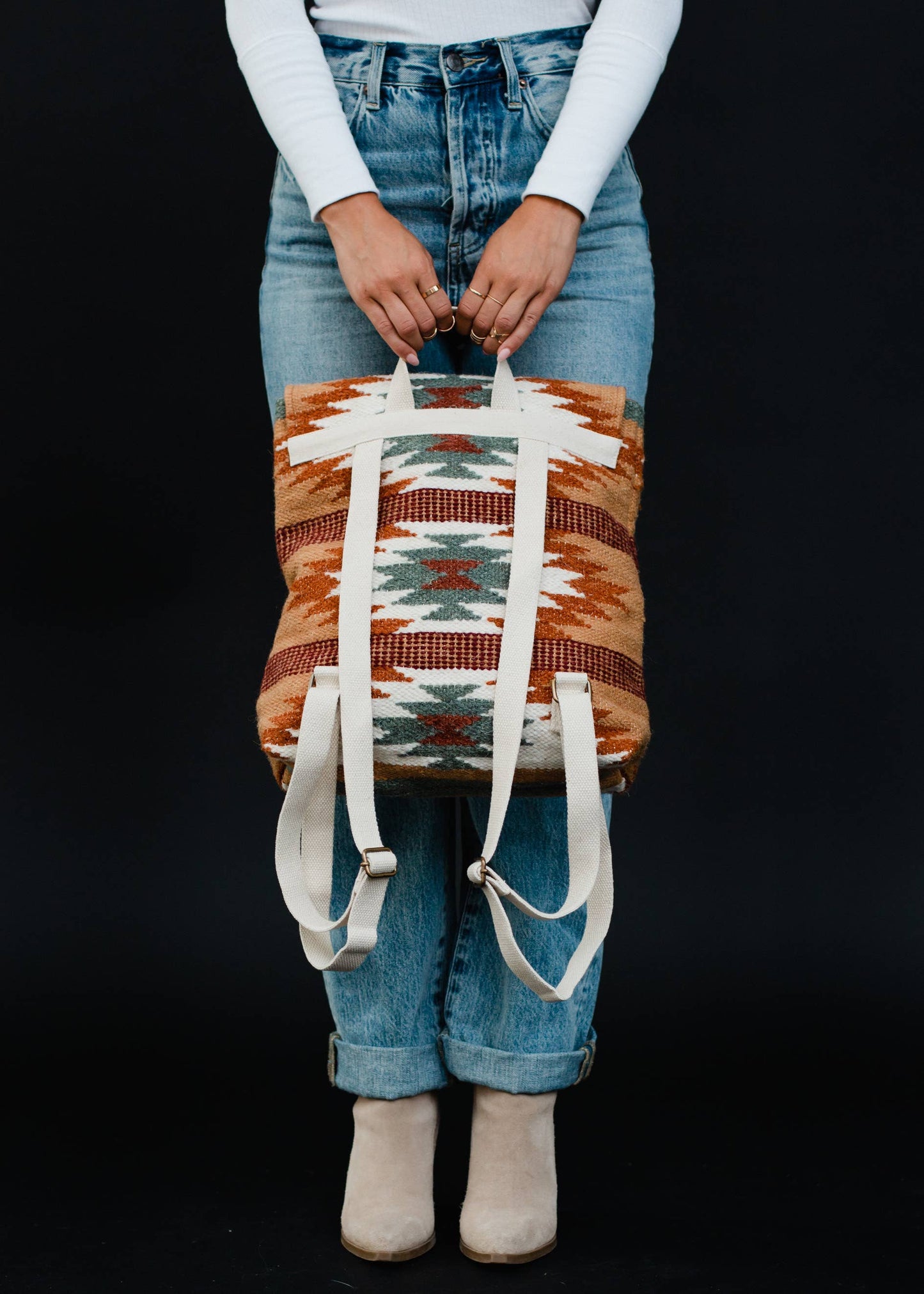 Brown, Rust ✙ Teal Aztec Backpack