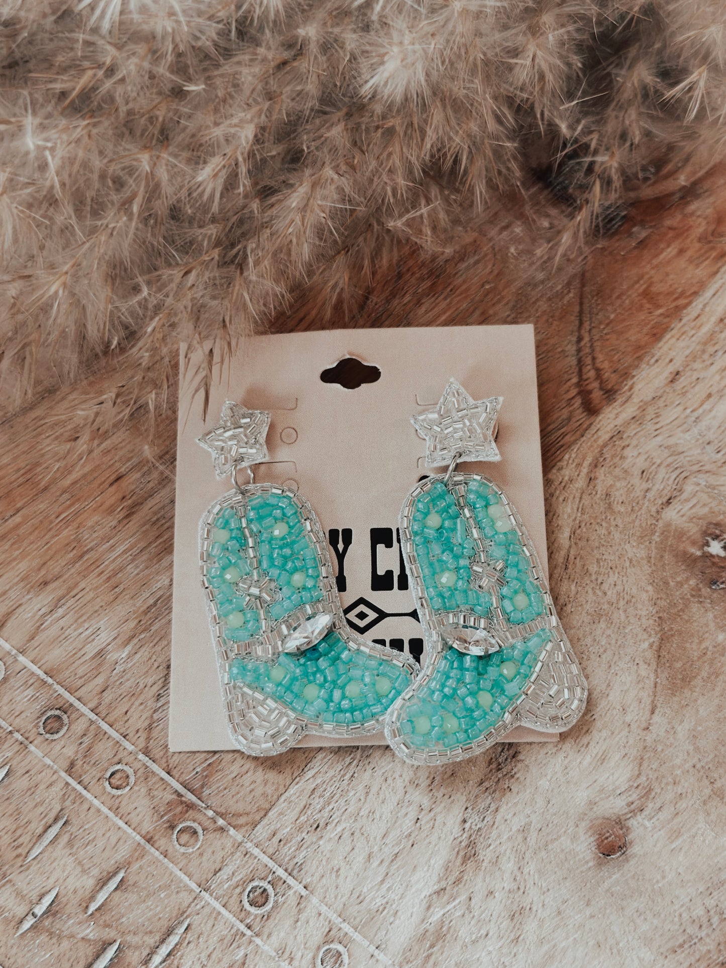 Beaded Boot Earrings