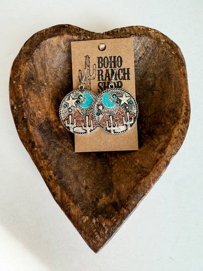 Western Scenery Dangle Earrings