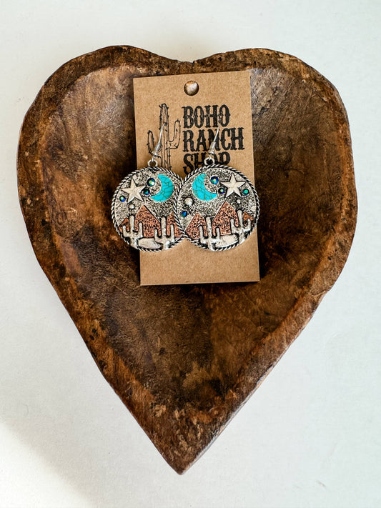 Western Scenery Dangle Earrings