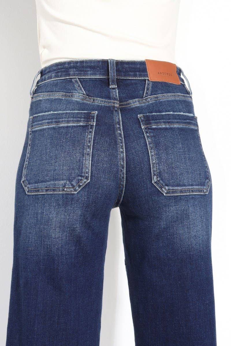 Wide Leg Patch Jeans