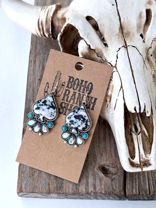 Black & White Spade Earrings