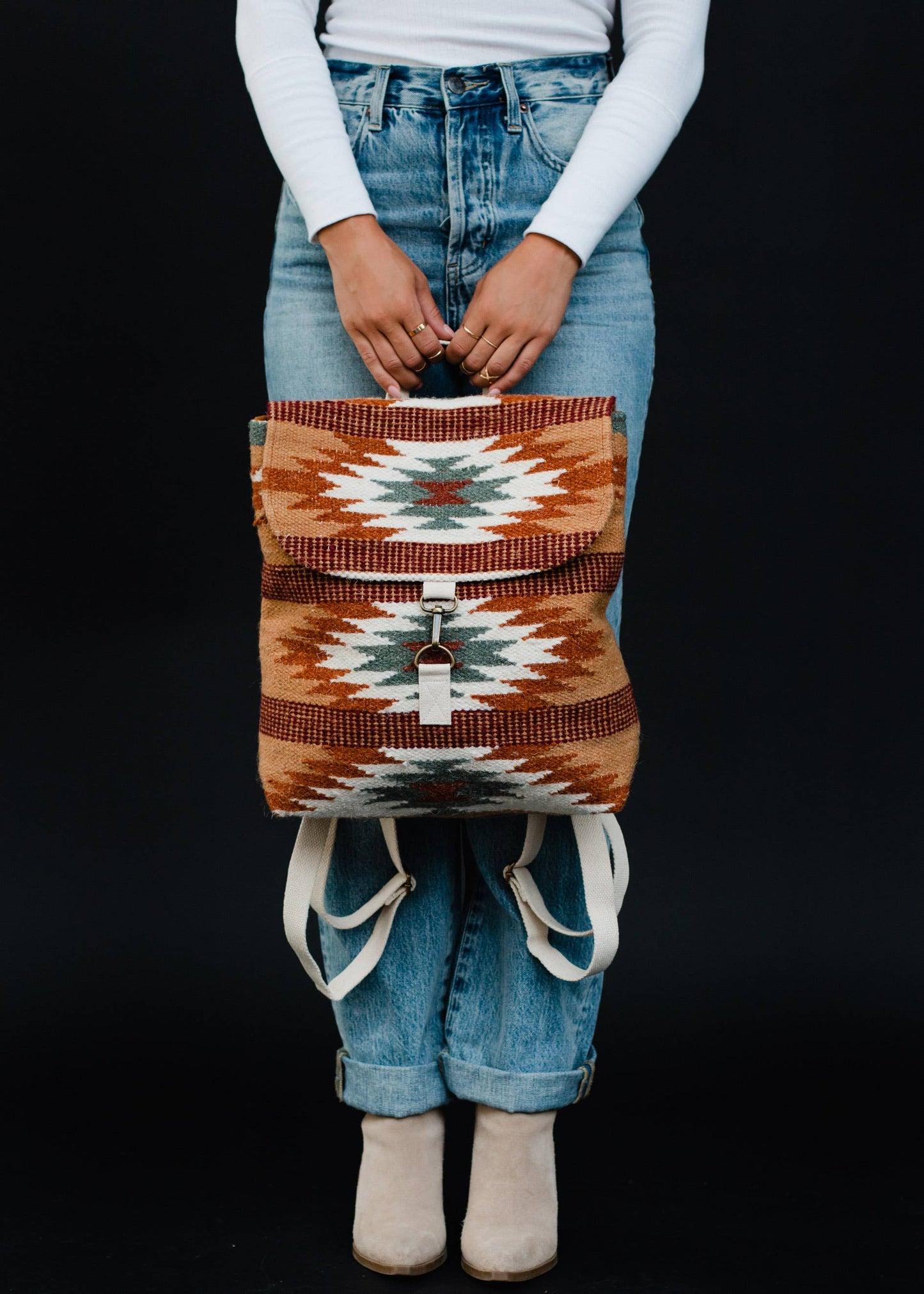 Brown, Rust ✙ Teal Aztec Backpack