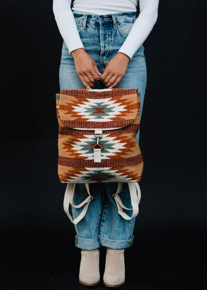 Brown, Rust ✙ Teal Aztec Backpack