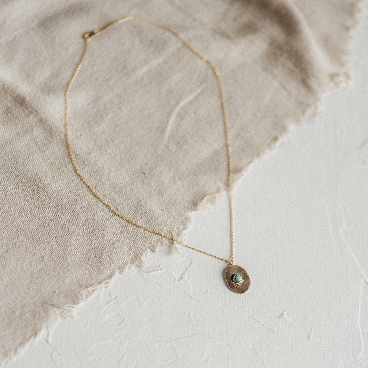 Rae Necklace Turquoise & Demi-Fine Gold