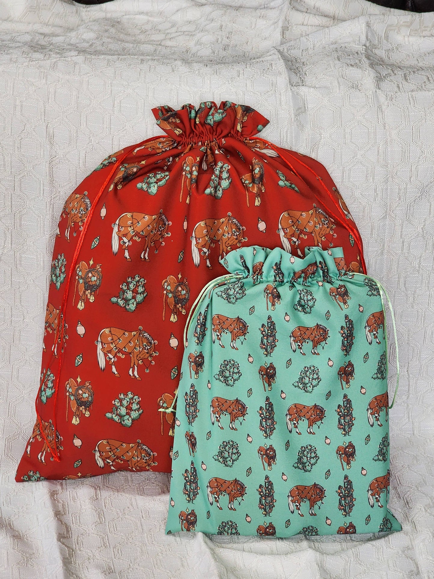 Turquoise Ponies Reusable Gift Bag