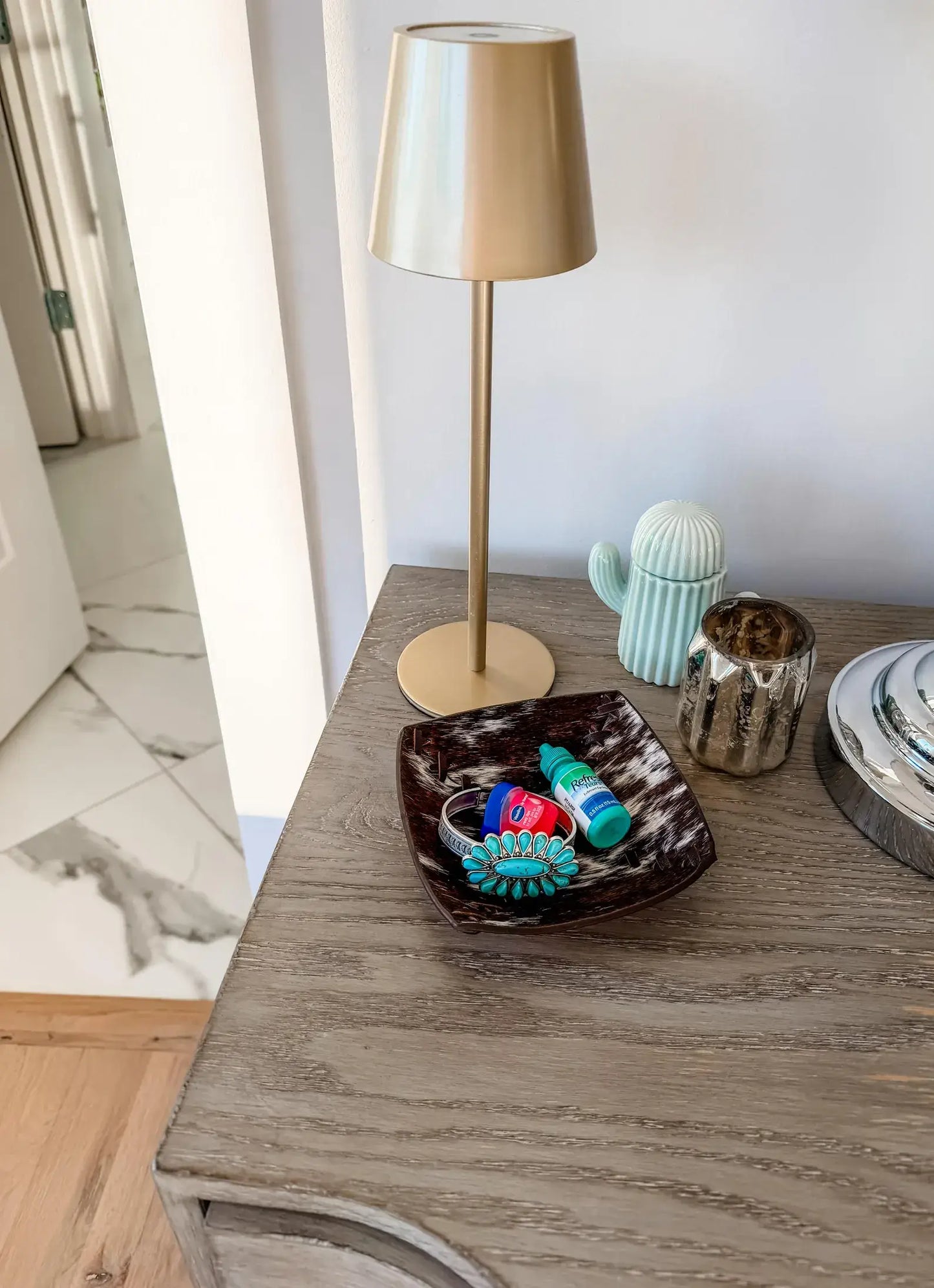 Cowhide Jewelry Tray