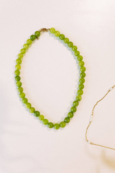 Green Boba Beaded Necklace