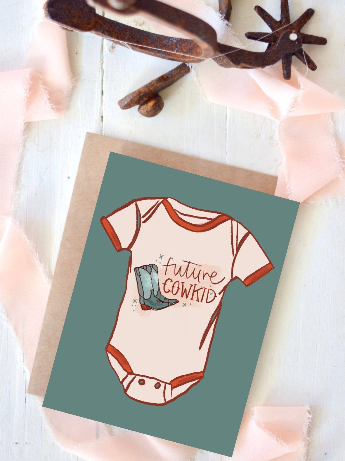 Future Cowkid Baby Western Baby Shower Card