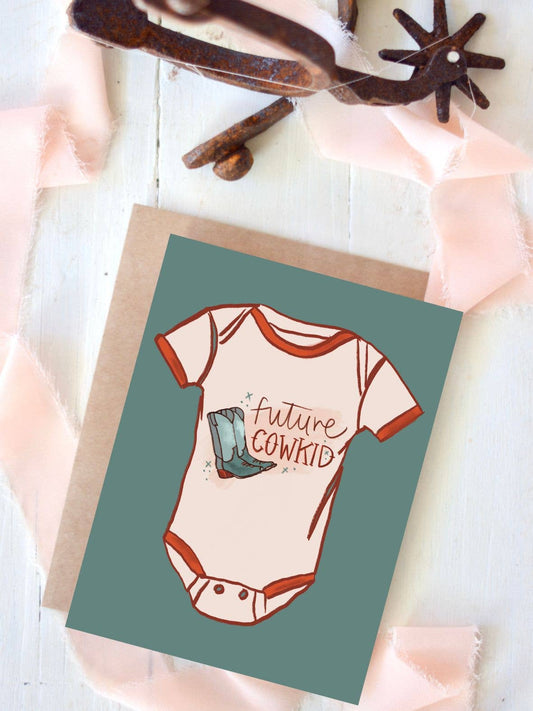 Future Cowkid Baby Western Baby Shower Card