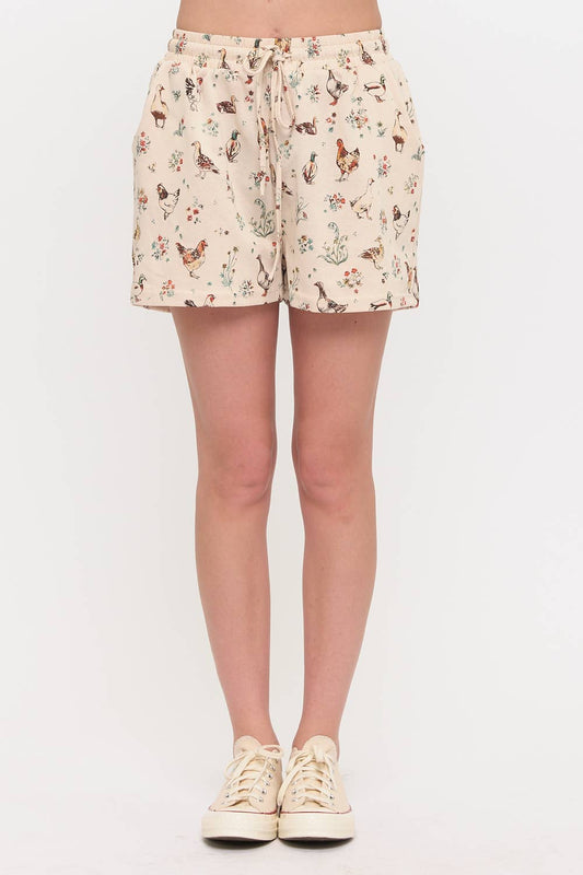Chicken Floral Shorts