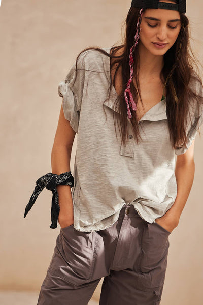 Mineral Wash Henley Shirt