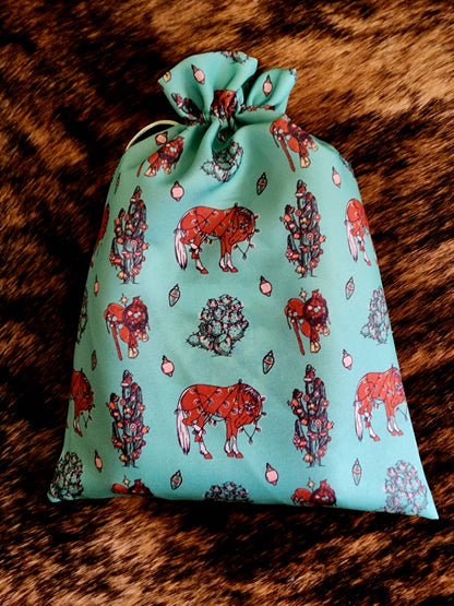 Turquoise Ponies Reusable Gift Bag