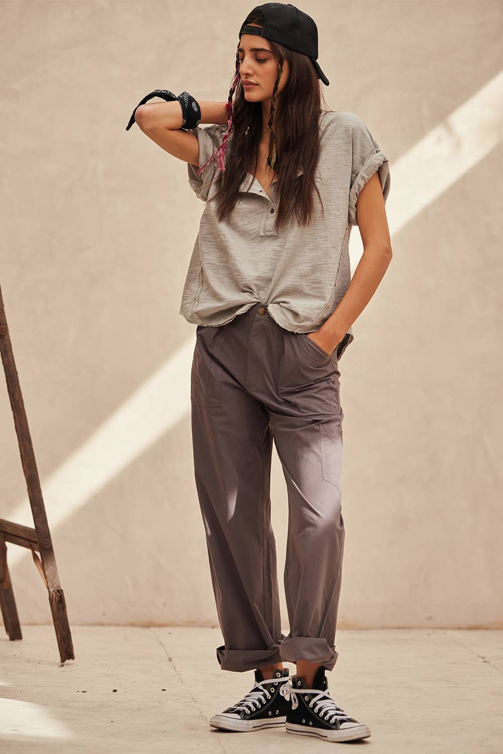 Mineral Wash Henley Shirt