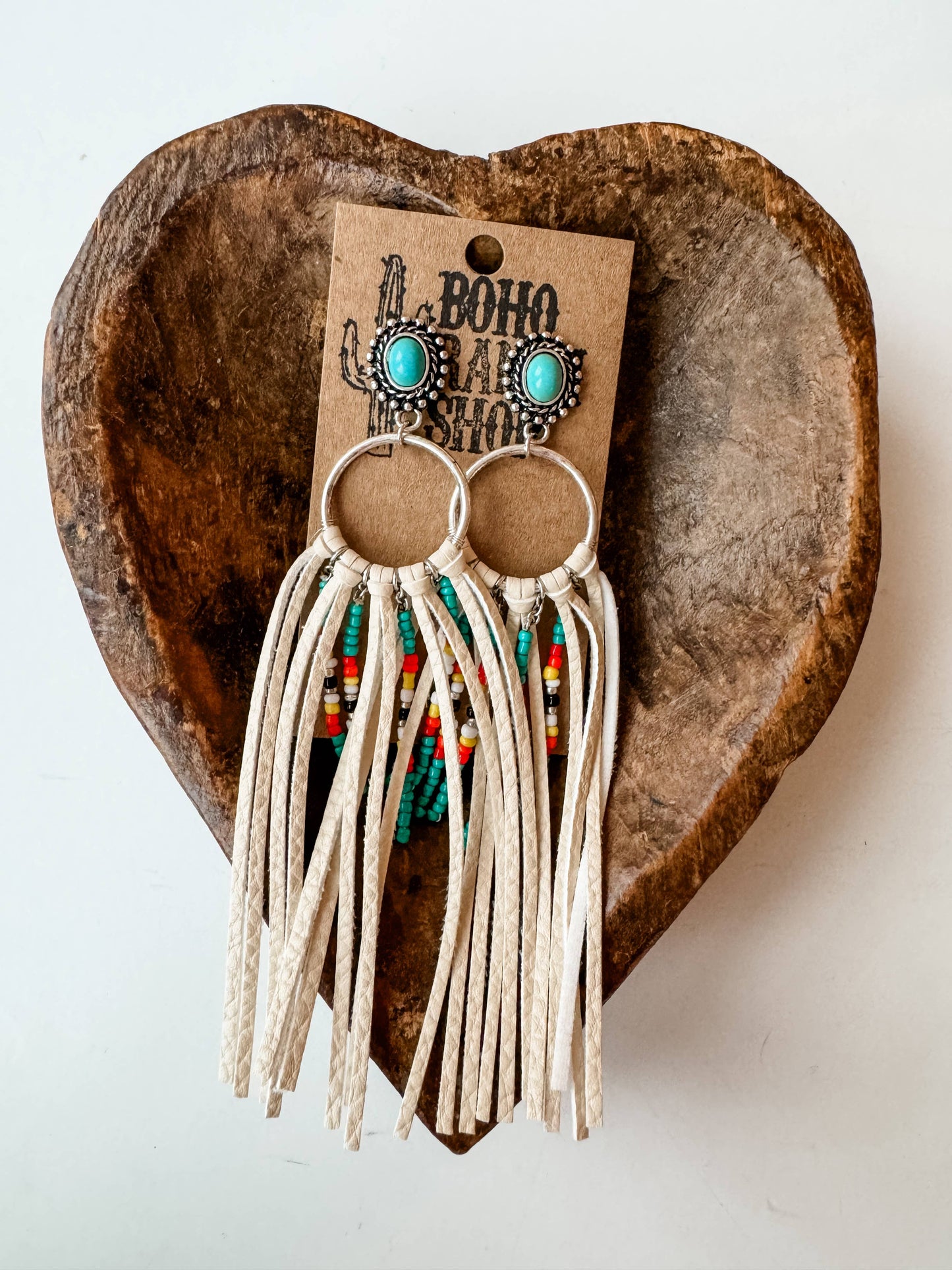 Western Long Leather Tassel Earrings