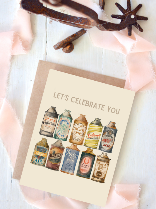 Vintage Bottles Birthday Card