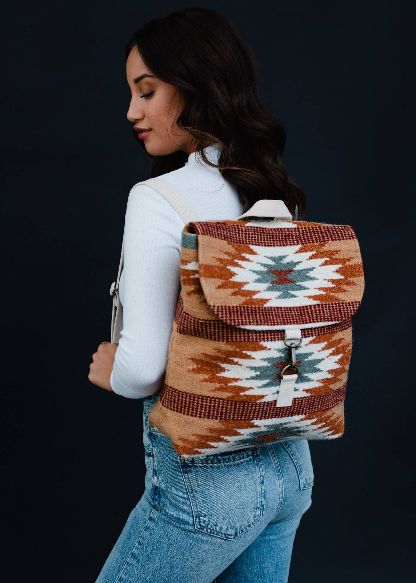 Brown, Rust ✙ Teal Aztec Backpack