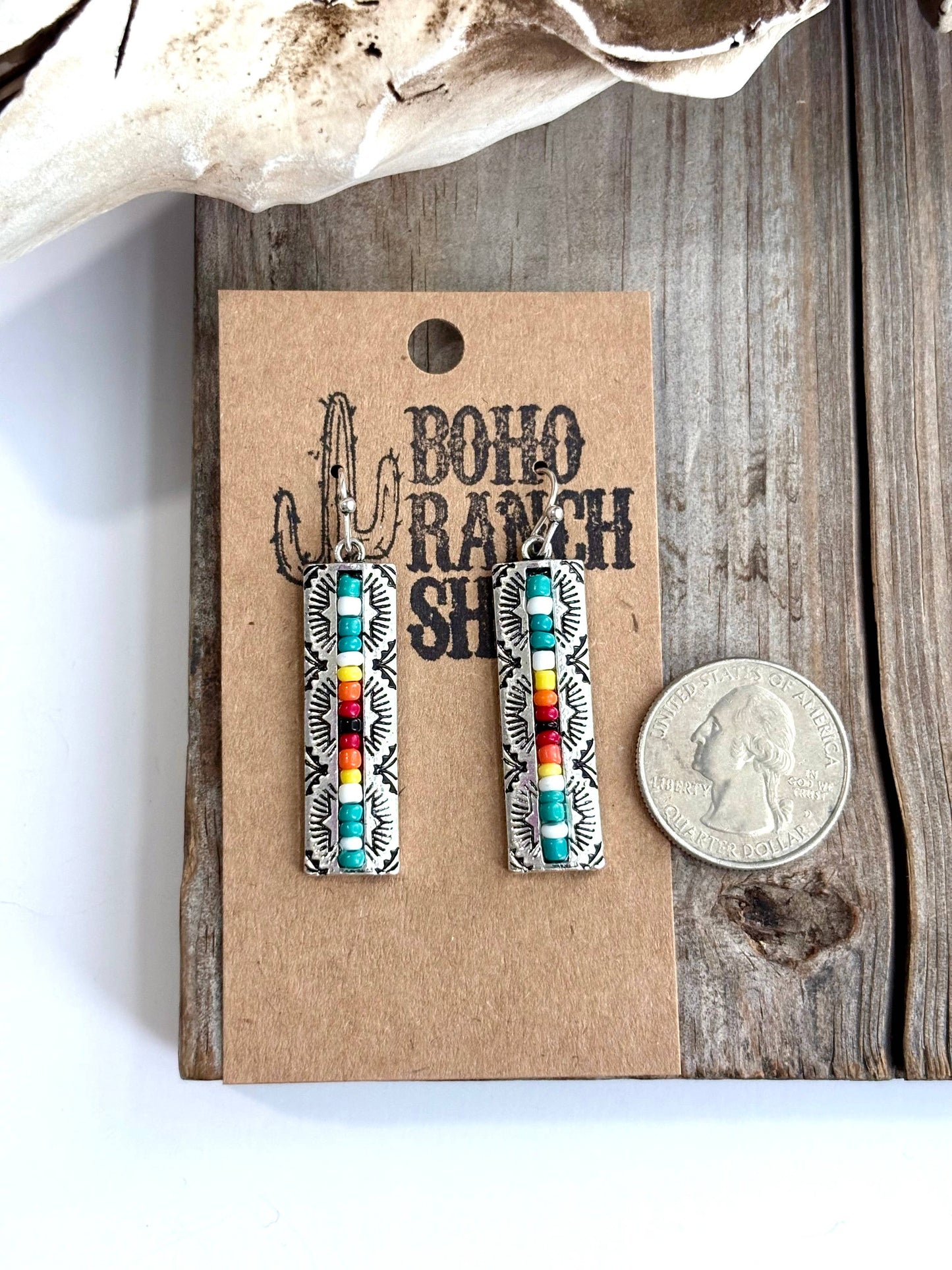 Seed Bead Bar Earrings
