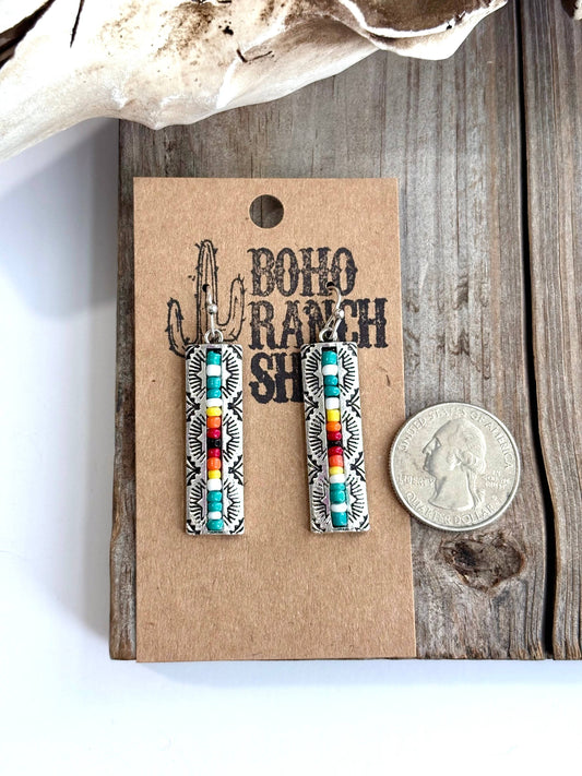Seed Bead Bar Earrings
