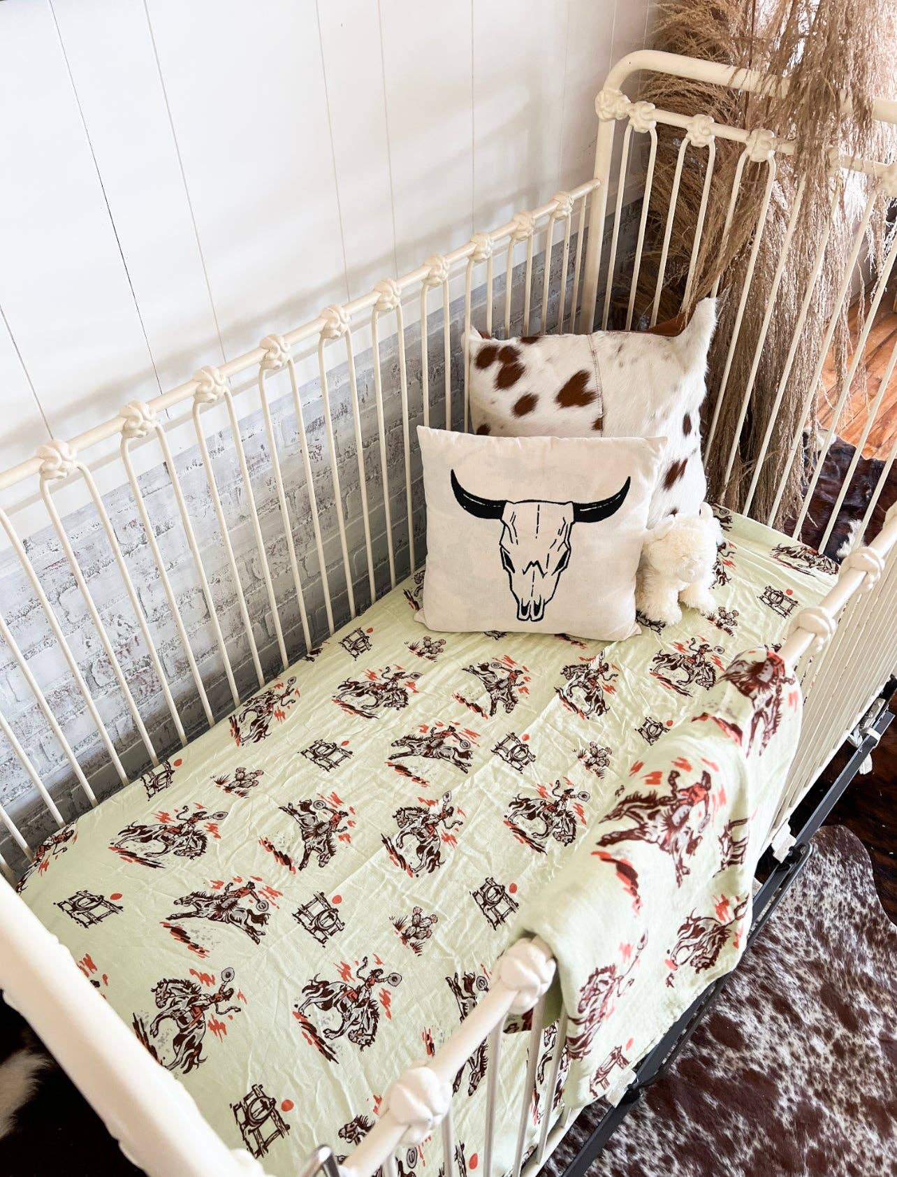 Sunset Cowgirl Fitted Crib Sheet