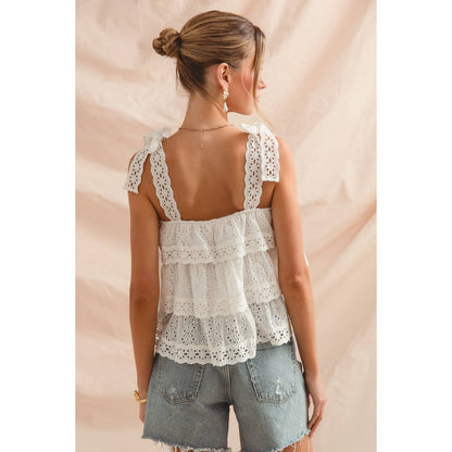 Eyelet Lace Trim Top