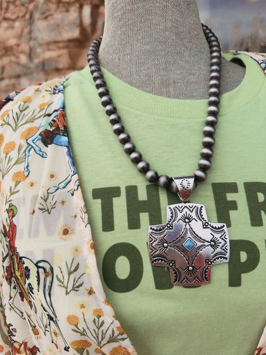 Navajo Pearl Cross Necklace