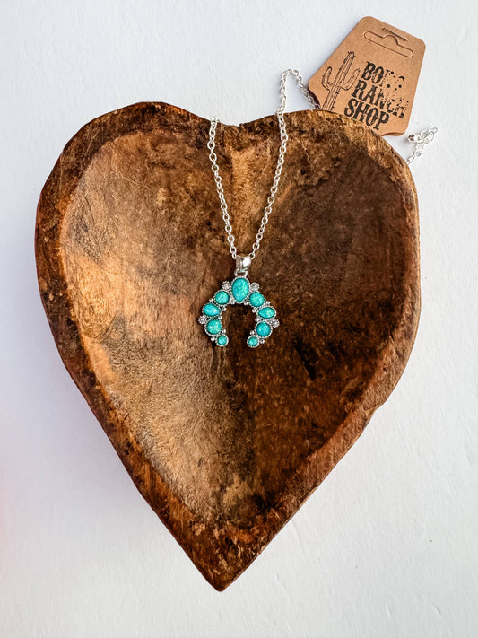 Turquoise Opal Squash Blossom Necklace