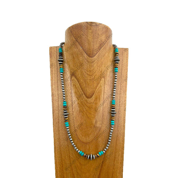 27” Navajo Pearls w/ Turq Stones
