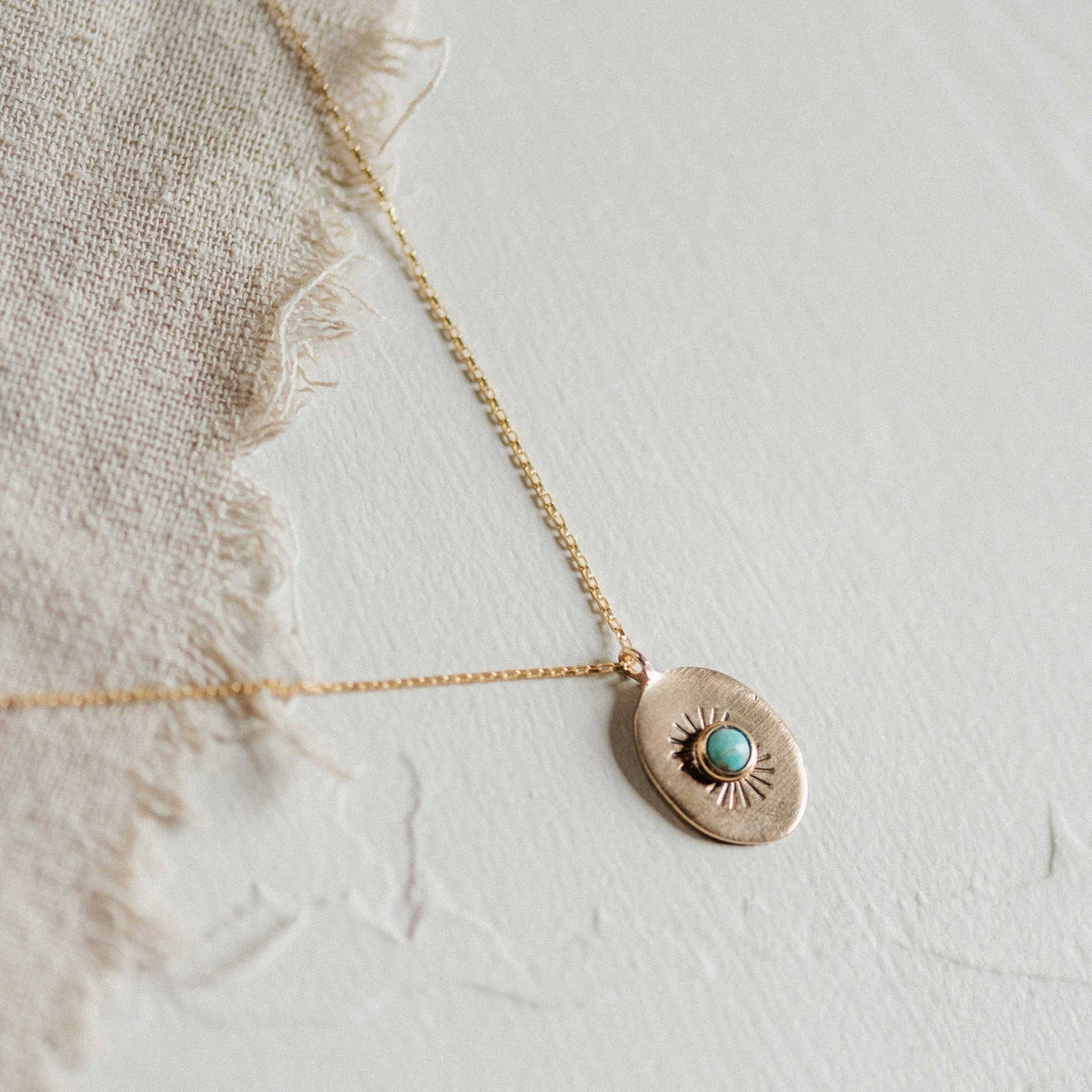 Rae Necklace Turquoise & Demi-Fine Gold