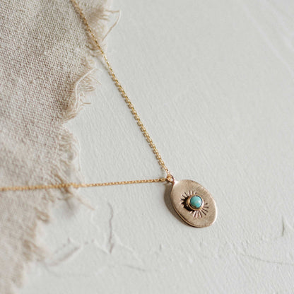 Rae Necklace Turquoise & Demi-Fine Gold