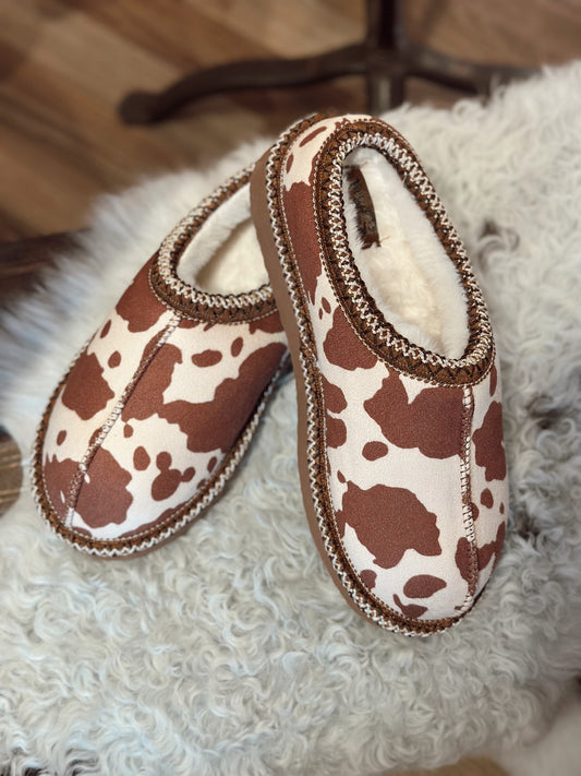 Cow Print Cozy Slippers