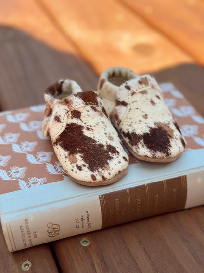 Baby Hair on Hide Moccasins