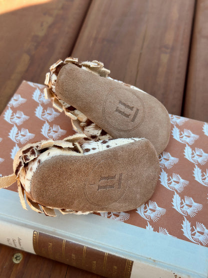 Baby Hair on Hide Moccasins