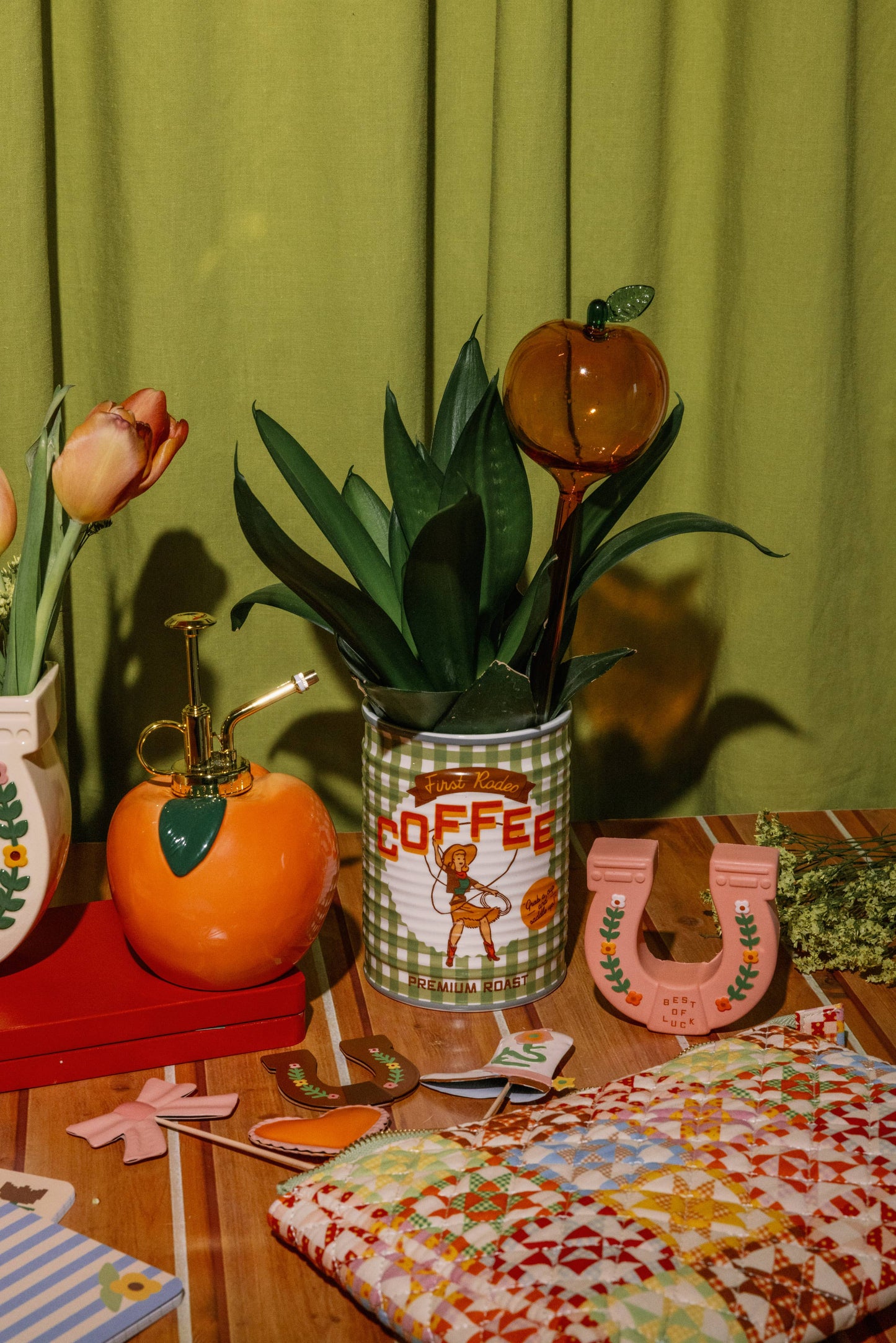 Peach Watering Globe