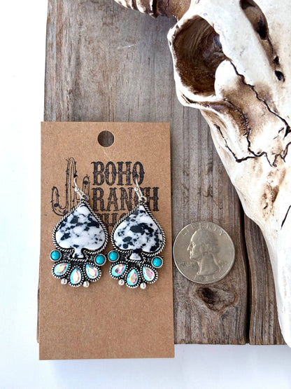 Black & White Spade Earrings