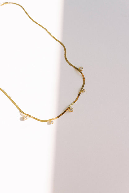 Herringbone Crystal Necklace