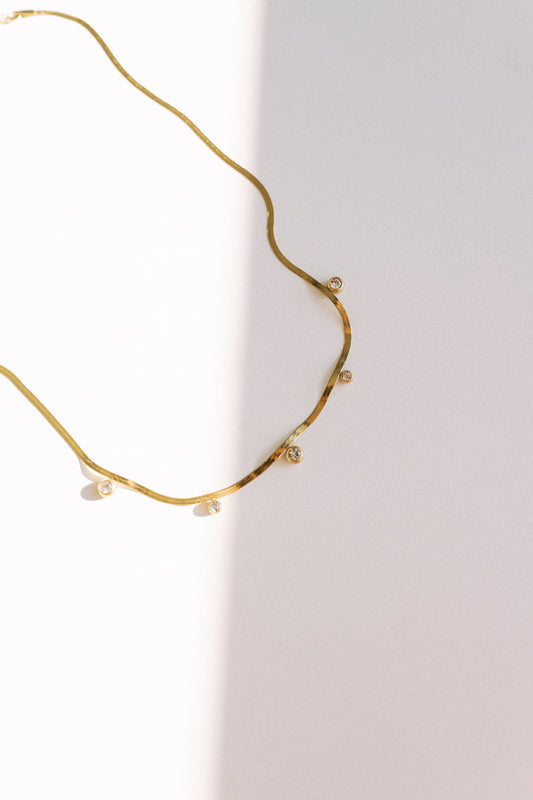 Herringbone Crystal Necklace