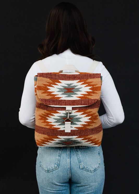 Brown, Rust ✙ Teal Aztec Backpack