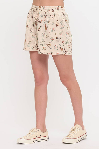 Chicken Floral Shorts
