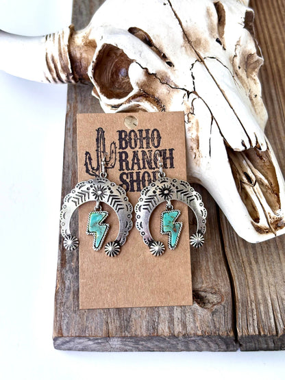 Squash Blossom Lightning Earrings