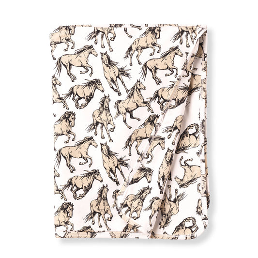 Wild Horses Stroller Blanket