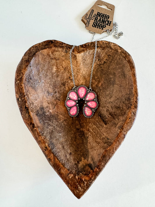 Pink Squash Blossom Necklace