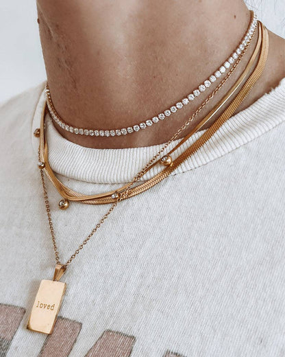 Herringbone Crystal Necklace