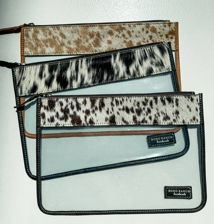 Cowhide Clear Travel Bag
