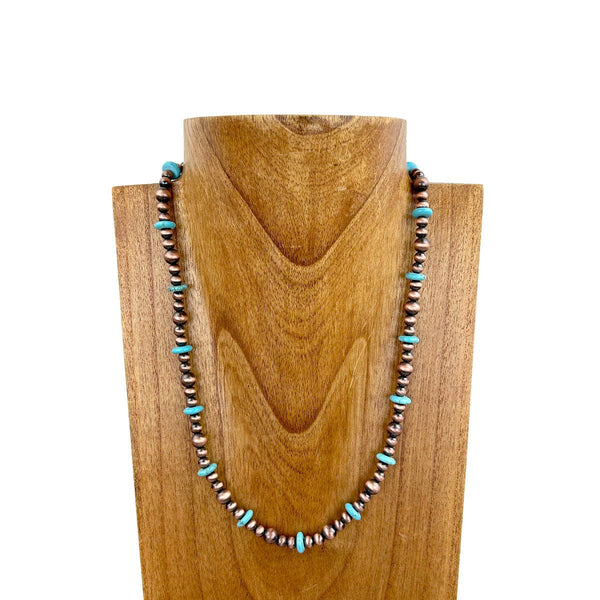 21” Navajo Pearls w/ Copper & Turq Stones