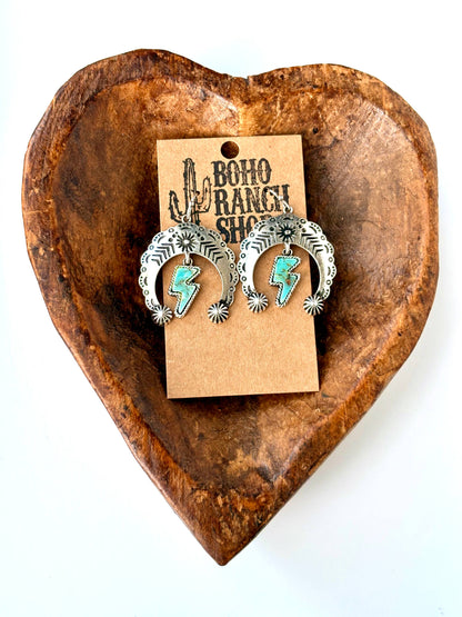 Squash Blossom Lightning Earrings